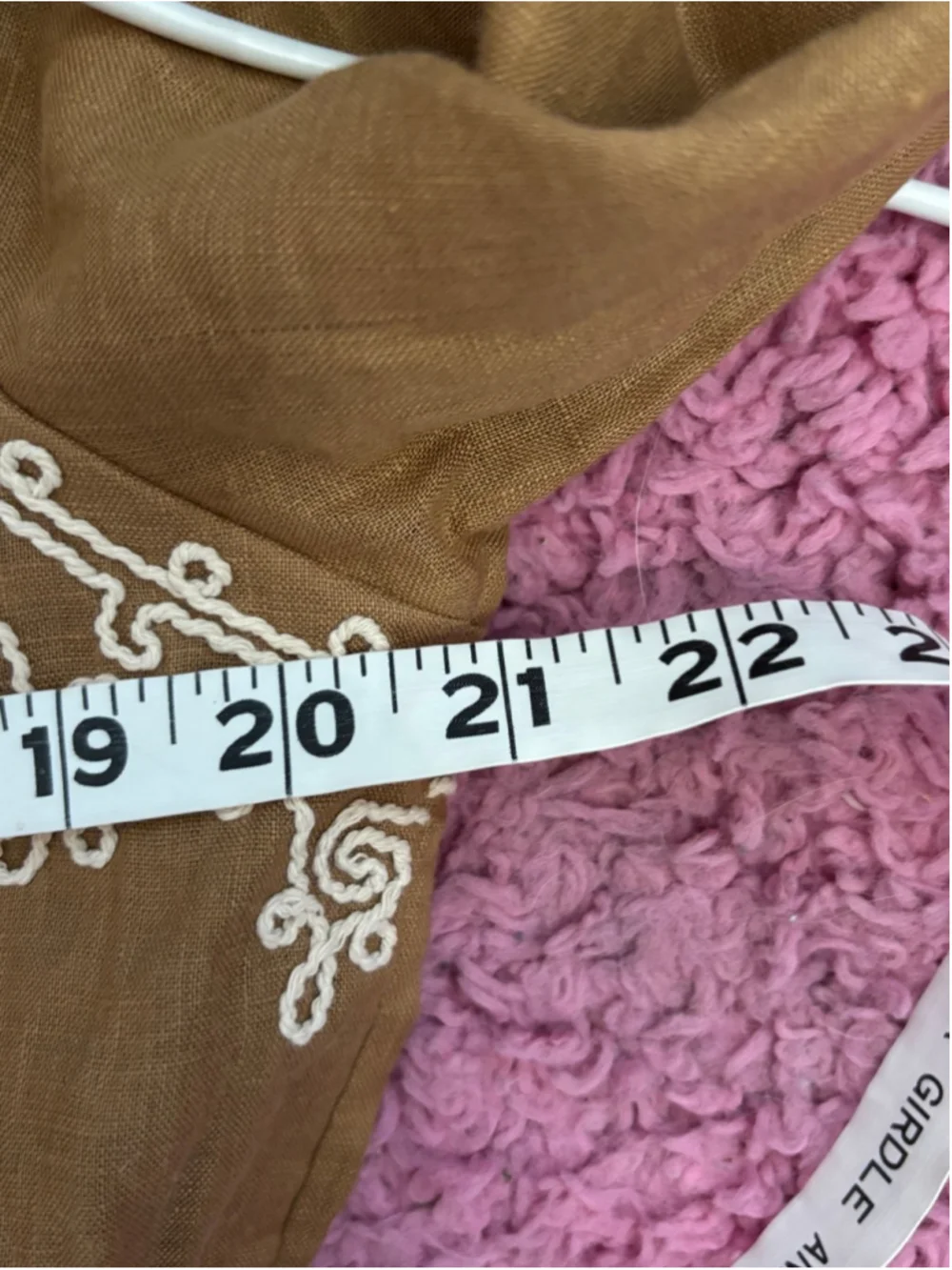 Tory Burch Maxi Dress Embroidered Linen Long Dark Tan Beige Kaftan Designer